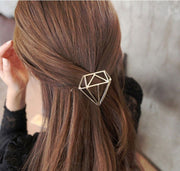 ヘアクリップ ヘアピン レディース ヘアアクセサリー 髪留め 幾何学 ダイヤモンド型 上品 きれいめ 大人女子 おしゃれ ゴールドカラー シルバーカラー ヘアアレンジ 可愛い ファッション小物 女性用 婦人用 雑貨