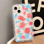 iPhoneケース iPhoneカバー スマホケース スマホカバー 赤いバラ ローズ フラワー 花 赤 クリア 半透明 透け感 背面保護 傷防止 汚れ防止 おしゃれ スマートフォン アイフォン かわいい