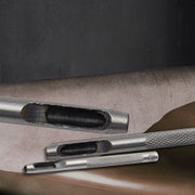 ホールポンチ 5本セット 穴あけポンチ レザークラフト 革 ベルト ハトメ 丸穴 打ち抜き工具 1.5mm 2mm 3mm 3.5mm 4mm ケース付き DIY