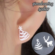 ピアス レディース アクセサリー シカ クリスマスツリー カジュアル シンプル プレゼント クリスマス かわいい おしゃれ