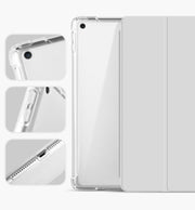 iPadケース iPadカバー タブレット用カバー 保護カバー 三つ折り クリアケース クリアカバー ソフトカバー 無地 衝撃防止 傷防止 汚れ防止 ペン入れ 便利 おしゃれ タブレットケース シンプル 単色 2018 2017 2020 2021 Air2 mini5 Pro11 10.2 9.7 12.9 ピンク 青 紫 緑 灰 黒 ネイビー