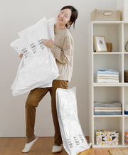 衣類圧縮袋 衣類収納 圧縮袋 単品 洋服用 衣類用 布団 枕 座布団 衣類圧縮パック シーツ 衣替え 収納グッズ クローゼット収納 整理整頓 日用品雑貨 旅行用品 トラベルグッズ 省スペース コンパクト 文字入り 白