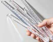 定規 ものさし 直線定規 クリア 三角柱 15cm 20cm 透明 直尺 ルーラー ruler スケール 文房具 事務用品 製図 オフィス 仕事 学校 勉強 シンプル おしゃれ 贈り物 プレゼント