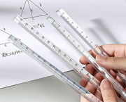 定規 ものさし 直線定規 クリア 三角柱 15cm 20cm 透明 直尺 ルーラー ruler スケール 文房具 事務用品 製図 オフィス 仕事 学校 勉強 シンプル おしゃれ 贈り物 プレゼント