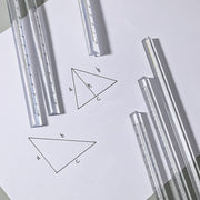 定規 ものさし 直線定規 クリア 三角柱 15cm 20cm 透明 直尺 ルーラー ruler スケール 文房具 事務用品 製図 オフィス 仕事 学校 勉強 シンプル おしゃれ 贈り物 プレゼント