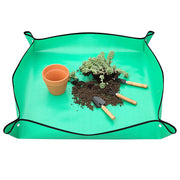 園芸シート 植え替えシート ガーデニングトレーシート 移植パッド 園芸用品 四隅ボタン付き 折りたたみ式 シンプル 土運び 肥料混ぜ 土壌交換 庭 農業 シート マット トレイ 緑 無地
