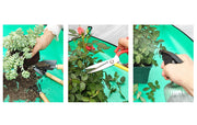 園芸シート 植え替えシート ガーデニングトレーシート 移植パッド 園芸用品 四隅ボタン付き 折りたたみ式 シンプル 土運び 肥料混ぜ 土壌交換 庭 農業 シート マット トレイ 緑 無地