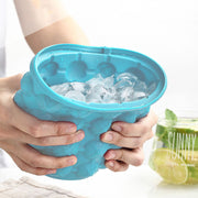 アイスバケツ キッチン用品 バケツ型 蓋付き ブルー 便利 柔らかい 冷却 大量作成 ボトル 缶 ビール ウイスキー