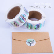 サンキューシール ラッピングシール ギフトシール ロールタイプ 単品 thank you ありがとう 感謝 お礼 丸型 サークル プレゼント包装 封 キラキラ 可愛い