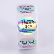 サンキューシール ラッピングシール ギフトシール ロールタイプ 単品 thank you ありがとう 感謝 お礼 丸型 サークル プレゼント包装 封 キラキラ 可愛い