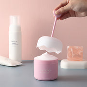 洗顔用泡立て器 洗顔フォーマー スキンケア用品 洗顔料 泡立て 簡単 便利 浴室 お風呂 ふわふわ パステルカラー ハート ロゴ入り かわいい キュート おしゃれ ガーリー 大人女子 フェイスケア 押すだけ もこもこ 青 紫 ピンク