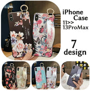 スマホケース スマホカバー ベルト付き 落下防止バンド iPhone 11 11Pro 11ProMax 12 12Pro 12ProMax 13 13Pro 13ProMax 横置き 動画鑑賞 花柄 フラワー ウサギ 蝶 ハイビスカス ボタニカル パイナップル ヒョウ イチゴ おしゃれ かわいい ロマンティック アイホン レディース アイフォン 携帯ケース 保護ケース 背面保護 傷防止