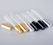アトマイザー スプレーボトル 詰め替え容器 ガラス 無地瓶 5ml 10ml クリアボトル 透明 香水 化粧水 アルミキャップ プッシュ式 携帯 持ち運び 小分け スリム 外出 霧吹き ディスペンサー メイク小物 化粧品 日用品雑貨
