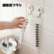 清掃用ブラシ たわし 曲がるブラシ 持ち手付き 清掃用品 キッチン 水道まわり シンク 蛇口 浴室 洗面所 ガス台 吊り下げ 汚れ