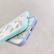 iPhoneケース スマホケース レディース 女性 スマホ雑貨 スマホアクセサリー ラバーケース ラバー素材 総柄 花柄 フラワー ボタニカル柄 ブルー グレー かわいい キュート シンプル