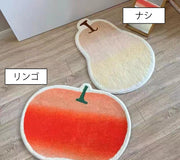 玄関マット 40×60cm ドアマット フロアマット リンゴ 梨 ナシ アップル りんご フルーツ 果物 室内 屋外 エントランス 玄関ドア おしゃれ かわいい リビング 子供部屋 インテリア雑貨 自宅 店舗