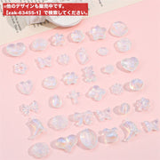 アクリルビーズ セット 通し穴付き ハンドメイドパーツ アクセサリーパーツ ビーズ 丸玉 フラワー お花 リボン ハート クリア 透明 ハンドメイド 手作り クラフト 手芸