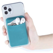 カード収納ポケット スマホカードポケット スマホ用 携帯用 粘着式 カード入れ カードケース ICカード 定期 スマホ背面ポケット 紙幣 鍵 イヤホン カード収納 無地 貼り付け 貼るだけ 伸縮 薄型 スリム  小物入れ カラバリ豊富 スマートフォン 便利グッズ フルカバータイプ