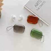 イヤホンケースカバー AirPods エアーポッツ 第1世代 第2世代 第3世代 Pro 保護ケース カラナビ付き 傷防止 無地 単色 シンプル グレー ブラウン グリーン おしゃれ かわいい