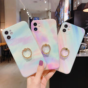 iPhoneケース スマートフォンケース リング付き アイフォンカバー スマホケース スマホカバー スタンド 保護 傷防止 指輪風 携帯カバー キラキラ ラインストーン おしゃれ お洒落 かわいい 可愛い 上品 レディース 女性 13 12 11 XR 8 7 Plus ProMax