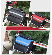 自転車用バッグ フレームバッグ フロントバッグ ポーチ メッシュ 反射材付き 面ファスナー シンプル 工具入れ サイクリングバッグ ロードバイク マウンテンバイク クロスバイク 簡単取り付け
