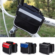 自転車用バッグ フレームバッグ フロントバッグ ポーチ メッシュ 反射材付き 面ファスナー シンプル 工具入れ サイクリングバッグ ロードバイク マウンテンバイク クロスバイク 簡単取り付け