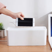 ケーブルボックス 電源タップ 収納ボックス フタ付き 蓋 ふた タップボックス 配線収納 スリット スマホスタンド iPadスタンド 電源ケーブル コンセント コード ケーブルホルダー 整理 目隠し すっきり 整理 収納箱