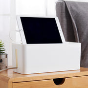 ケーブルボックス 電源タップ 収納ボックス フタ付き 蓋 ふた タップボックス 配線収納 スリット スマホスタンド iPadスタンド 電源ケーブル コンセント コード ケーブルホルダー 整理 目隠し すっきり 整理 収納箱