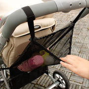 ベビーカーバッグ 荷物入れ 小物入れ ベビーカー ベビーカーアクセサリー 着替え タオル 哺乳瓶 エチケット用品 おもちゃ 収納 ハンギング Ｓ字フック 軽量 メッシュ ネット 便利 お散歩 お出かけ 大容量 取付簡単 シンプル ブラック 黒