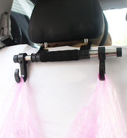 シートフック ヘッドレストフック 車用 カー用品 荷物掛け 荷掛け 車内収納 ホルダー 車内アクセサリー 後部座席 シート裏 ゴミ袋掛け 買い物袋掛け かばん掛け 取り付け簡単 ダブルフック 単品 シンプル スマート 省スペース 便利グッズ 黒