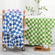 バスタオル 70×140cm 吸水タオル チェック柄 格子模様 インテリア用品 日用品 バス用品 ふんわり 柔らか 柔軟 起毛 おしゃれ かわいい 脱衣所 キッチン トイレ ジム デイリー ギフト