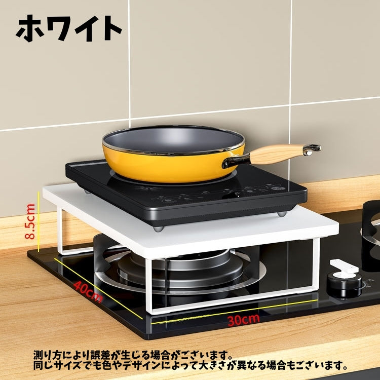 コンロカバー ガスコンロカバー 台所ラック 作業スペース 黒 白 商品画像2