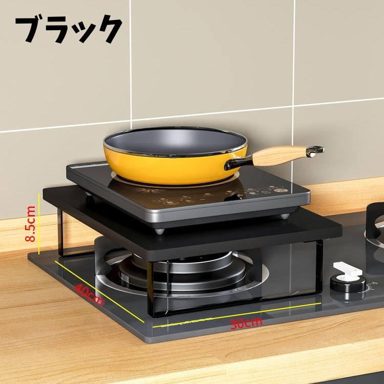 コンロカバー ガスコンロカバー 台所ラック 作業スペース 黒 白 商品画像3