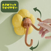 ウォールフック 壁掛けフック 単品 吸盤式 フラワーフック 省スペース 洗面所 キッチン 玄関 浴室 子供部屋 収納 ホルダー かわいい 花
