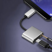 変換アダプター 変換ケーブル Type-C イヤホンジャック 3.5mm 2in1 同時 PD 充電しながら 音楽再生 通話可能