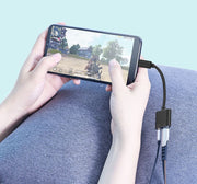 変換アダプター 変換ケーブル Type-C イヤホンジャック 3.5mm 2in1 同時 PD 充電しながら 音楽再生 通話可能