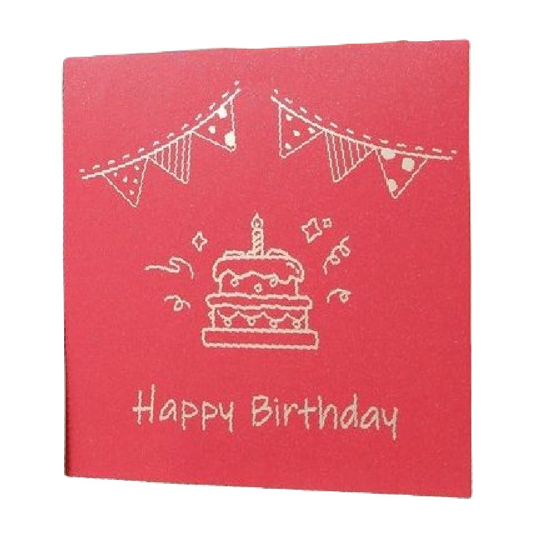 バースデーカード グリーティングカード 手紙 誕生日 HAPPYBIRTHDAY ポップアップ 飛び出す 立体 3Dケーキ 封筒付き メッセージカード かわいい おしゃれ キュート