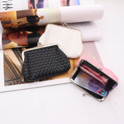 コインケース 小銭入れ がま口 がま口財布 カード入れ レディース 女性 フェイクレザー レザー調 編み込み ミニ財布 ミニウォレット コンパクト お洒落 シンプル カジュアル