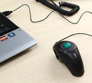 マウス トラックボールマウス ハンディトラックボールマウス グリップ型 センサー 両利き用 右利き用 左利き用 USB接続 ブラック