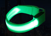 リストバンド アームバンド LEDライト ランニングライト 光る 目立つ 発光 安全対策 電池式 サイズ調節可 マジック テープ 男女兼用 ユニセックス 夜間 ランニング ジョギング お散歩 サイクリング ウォーキング アウトドア シンプル 便利