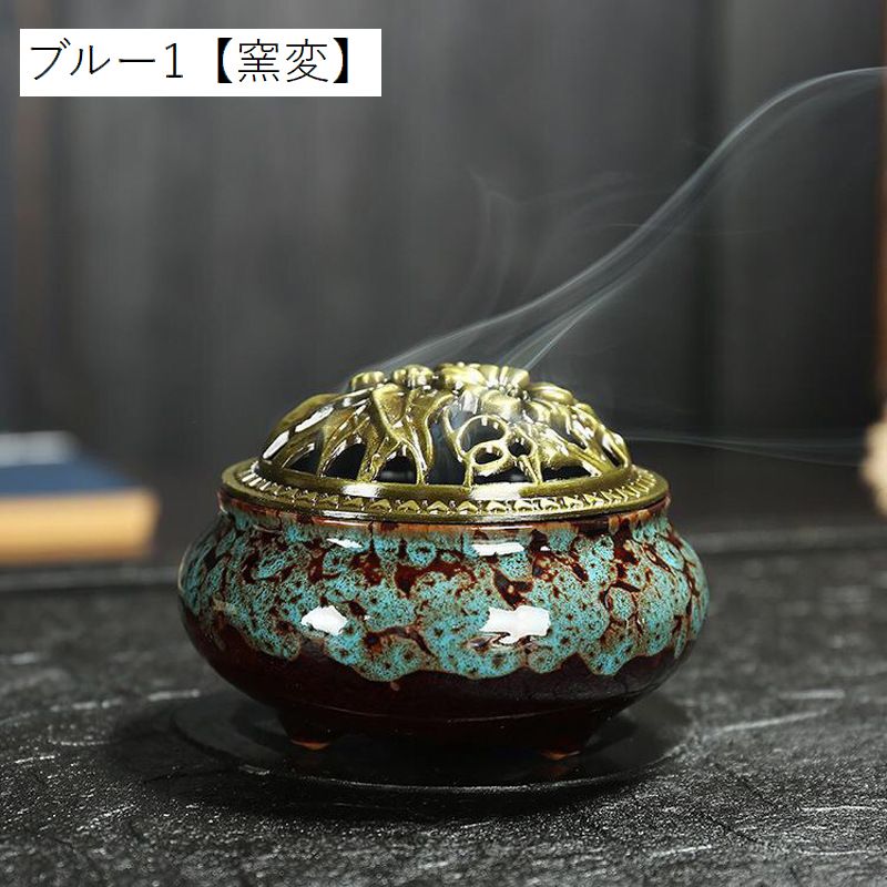 香炉 蓋付き おしゃれ 丸型 陶器 セラミックス 商品画像4