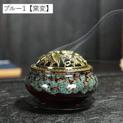 香炉 蓋付き おしゃれ 丸型 陶器 セラミックス 商品画像4