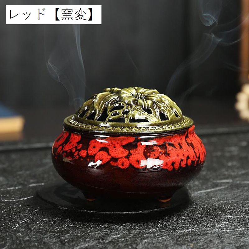 香炉 蓋付き おしゃれ 丸型 陶器 セラミックス 商品画像5