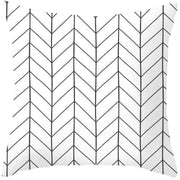 クッションカバー 単品 カバーのみ 正方形 四角 45×45cm モノトーン スクエア 幾何学 インテリアファブリック 布カバー 枕カバー シンプル おしゃれ イメチェン 模様替え ファスナー