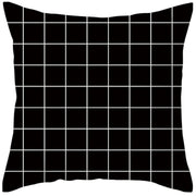 クッションカバー 単品 カバーのみ 正方形 四角 45×45cm モノトーン スクエア 幾何学 インテリアファブリック 布カバー 枕カバー シンプル おしゃれ イメチェン 模様替え ファスナー