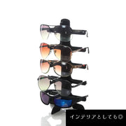 メガネスタンド メガネ立て 眼鏡置き 5本用 ディスプレイ コレクション インテリア ホルダー タワー 卓上 サングラス 眼鏡収納 整理 ホワイト ブラック