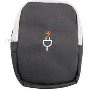 ガジェットポーチ モバイルアクセサリー収納 ケース トラベルポーチ イヤホンケース 充電器 バッテリー スマホ ケーブル コード収納 小物入れ 刺繍入り 持ち運び 出張 旅行 通勤 ファスナー メッシュポケット 雑貨 シンプル 便利グッズ かわいい コンパクト カジュアル 青 灰 ワイン