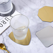 コースター メタル 金属製 キッチン 食器 カトラリー ラウンド サークル トライアングル 丸 四角 三角形 正方形 四角 八角形 シンプル かっこいい お洒落 上品 ゴールドカラー シルバーカラー ブラック 黒