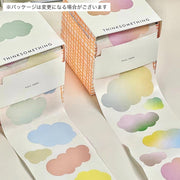 付箋 ふせん 100枚 1ロール シール 文具 文房具 雲 単色 グラデーション カラフル 可愛い おしゃれ メモ メッセージ コラージュ ラッピング