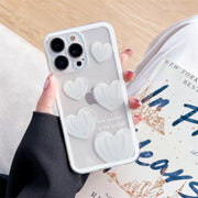 iPhoneケース iPhoneカバー スマホケース スマホカバー ハート 白 クリア 半透明 透け感 背面保護 傷防止 汚れ防止 おしゃれ スマートフォン アイフォン かわいい